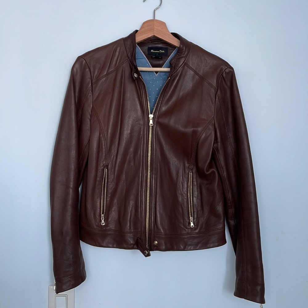Massimo Dutti Dark Chocolate Leather Jacket